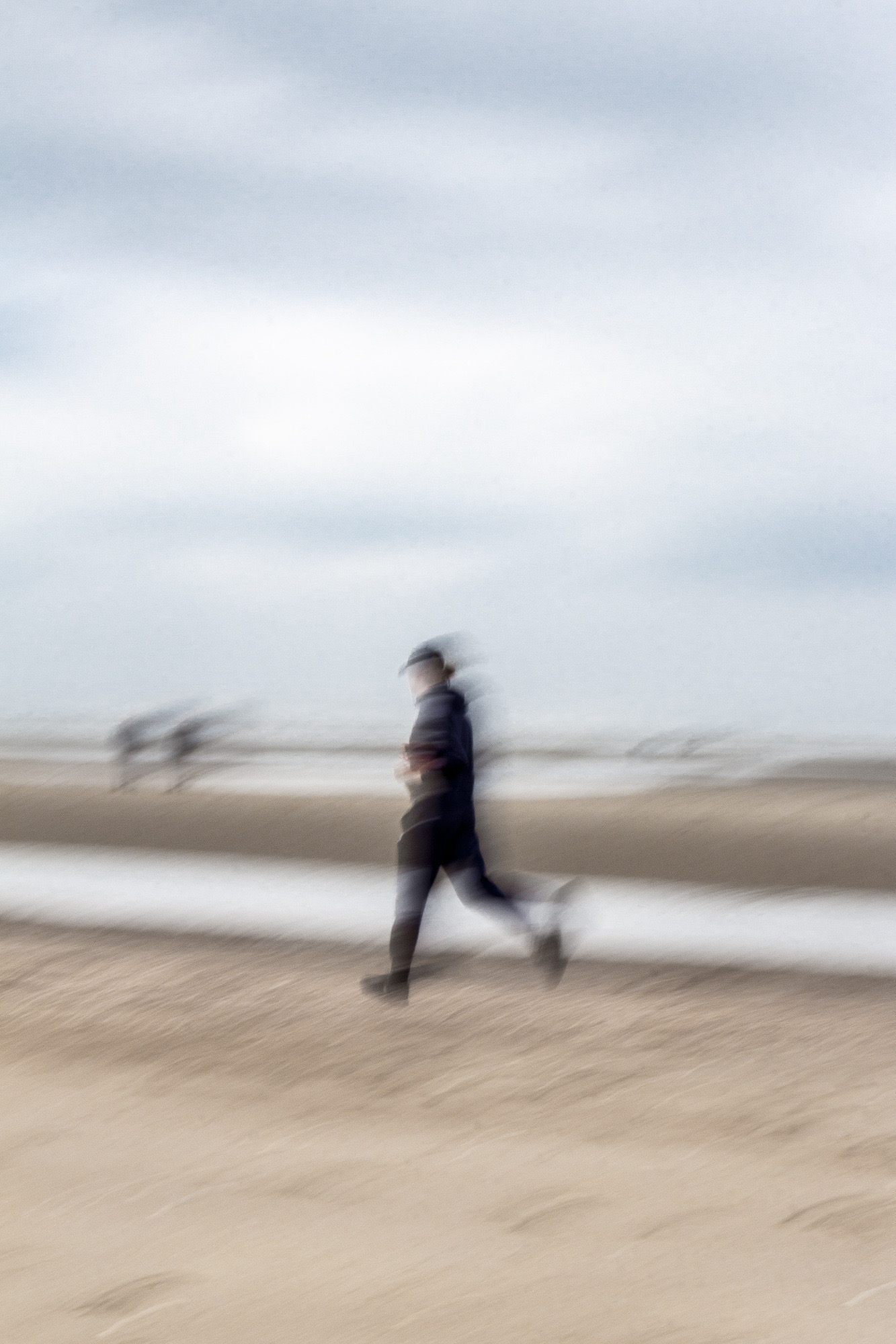 Zwart-wit portretstudie met beweging door Ann-Sophie Verschuere