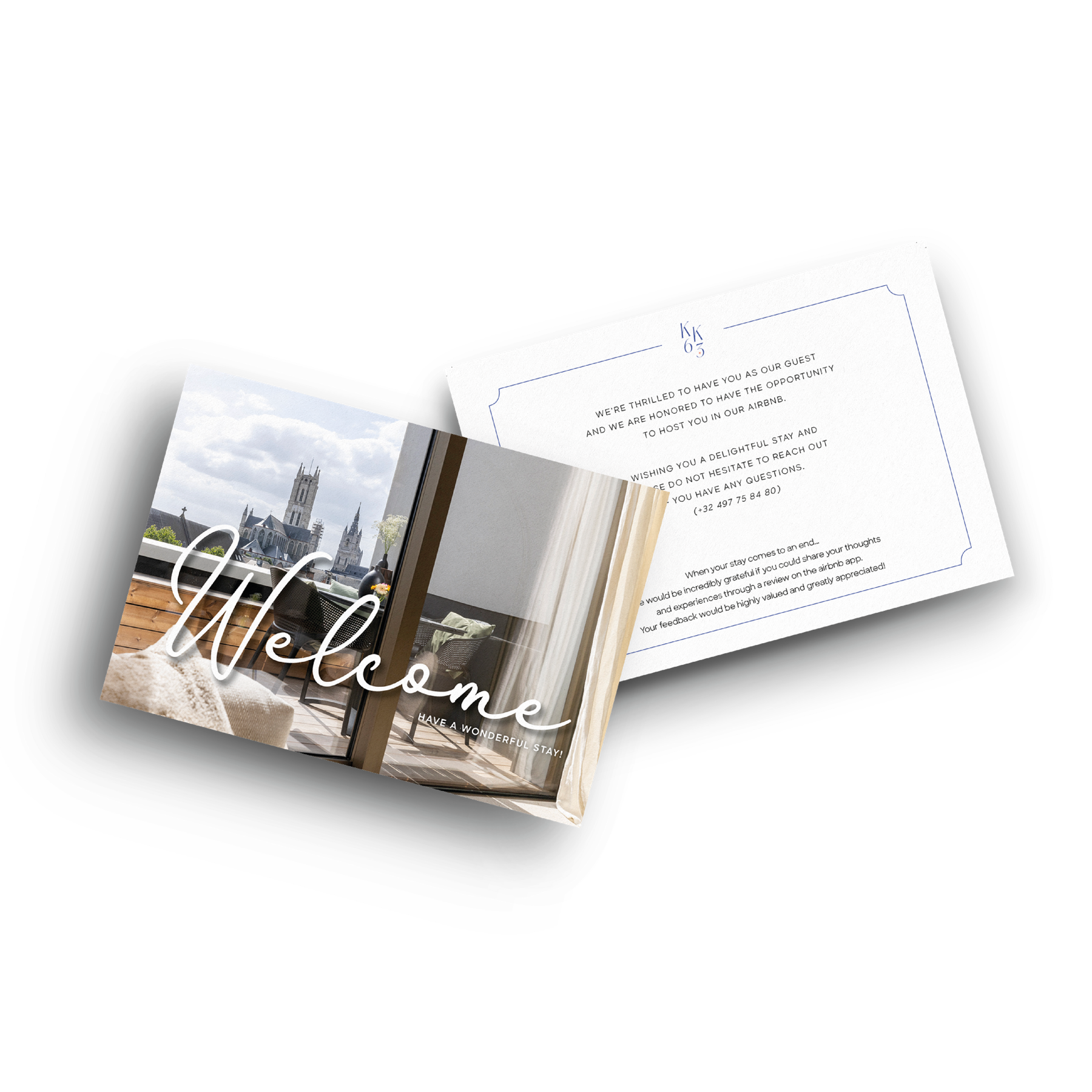 Grafisch ontwerp van welkomskaartje door Ann-Sophie Verschuere